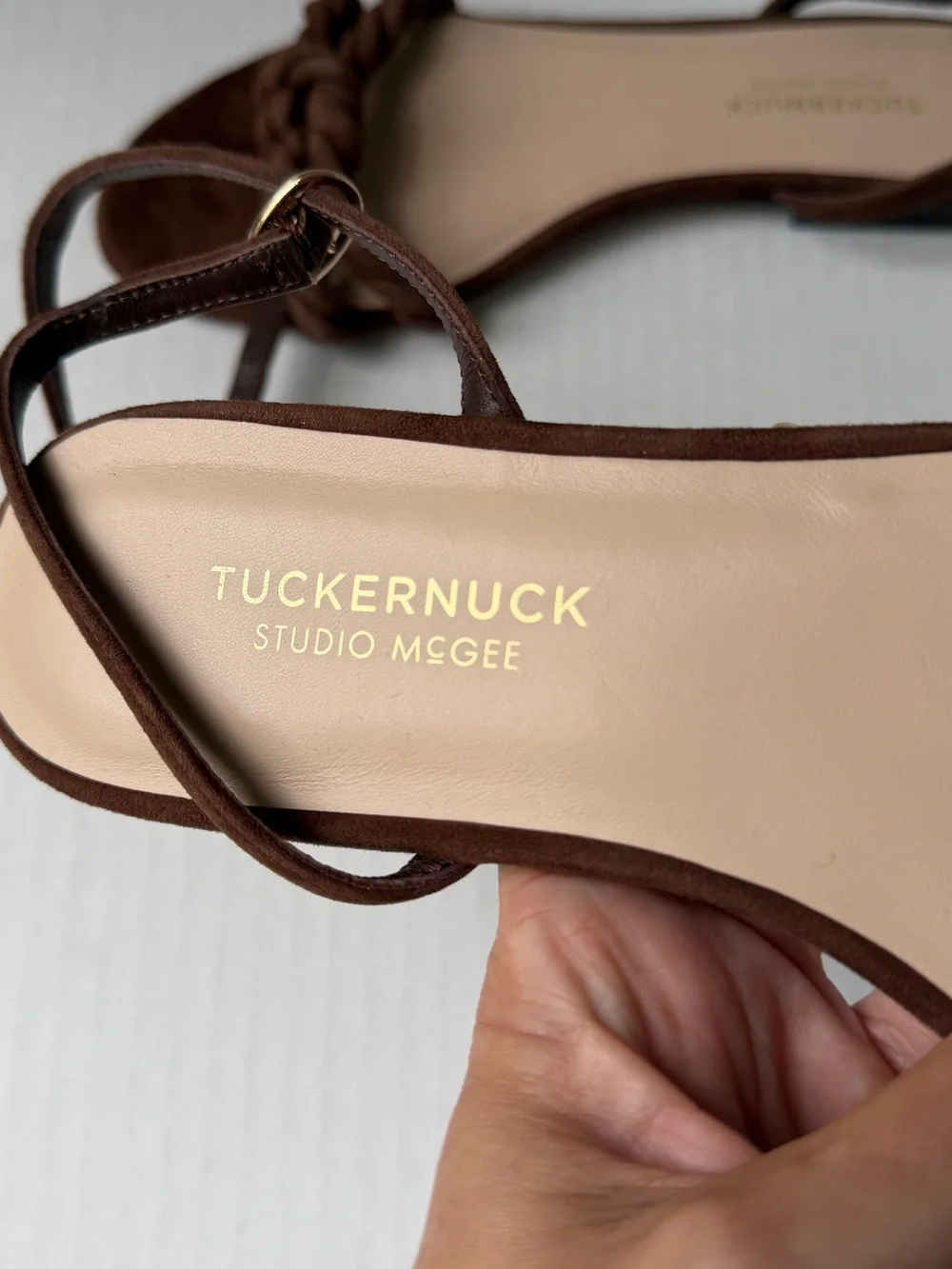 Tuckernuck Studio McGee Brown Suede Sandals 7.5